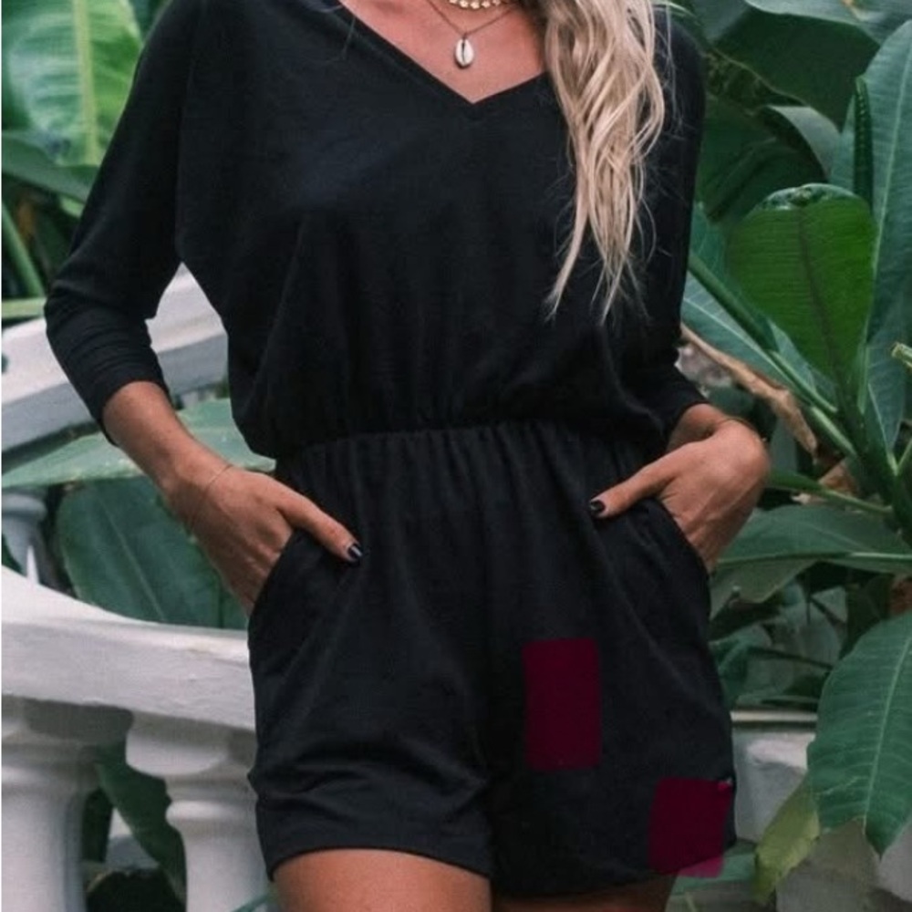Chic Black Romper Oraki made with recycling water bottle